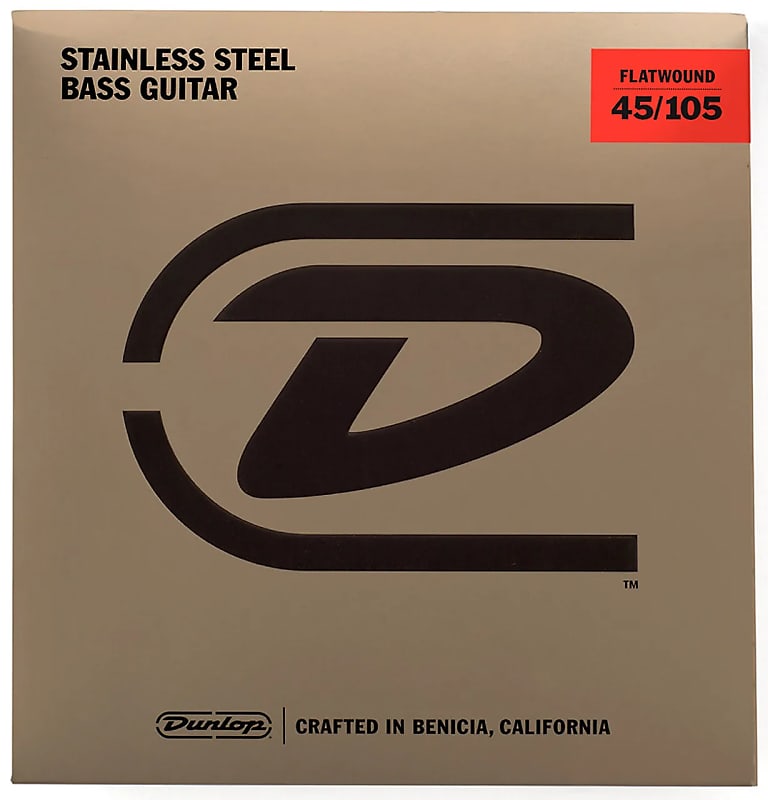 Dunlop DBFS45105 Stainless Steel Flatwound Bass Strings - (45-105) image 1