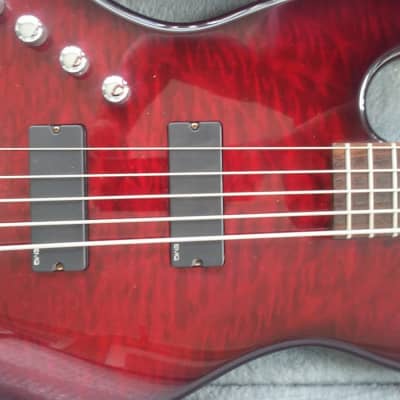 Left Handed Lefty LH Schecter Diamond Series California Custom 5 string  Bass Guitar Black Cherry image 4