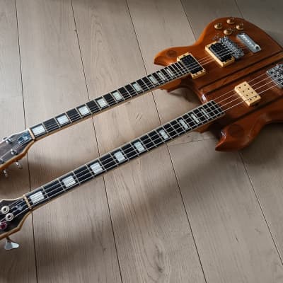 Hoyer Double Neck Bass and Guitar 1970s - Natural image 5