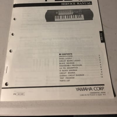 Yamaha  PSS-12 PortaSound Service Manual 1994
