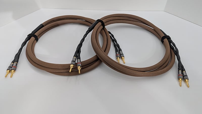 Speaker Cables, Canare 4S11, Banana plugs, Brown, 10' Pair