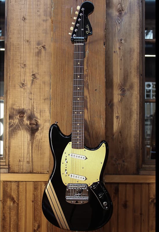 Fender Custom Shop '64 Mustang, NOS Black w/ Fire Mist Gold Racing Stripe image 1