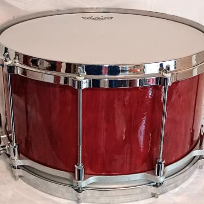 BUBINGA STAVE FREE FLOATING SNARE DRUM  14 X 6.5" CLEAR LACQUER - FREE SHIP TO CUSA! image 4