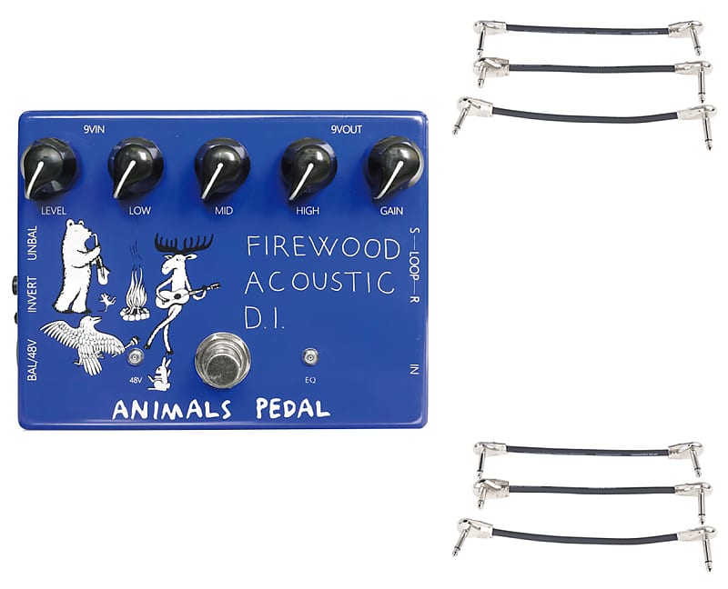 Animals Pedals Firewood Acoustic Di Pedal V2 + 2x Gator Patch Cable 3 Pack