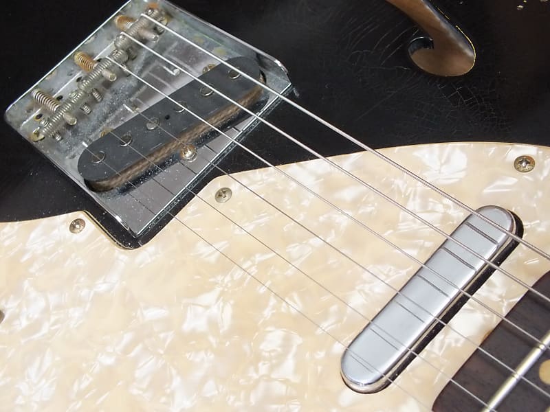ギター Rebel Relic 69 Thinline Heavy Aged Rebel Relic T-Series 69 Aged Thinline Black Over TV Yellow