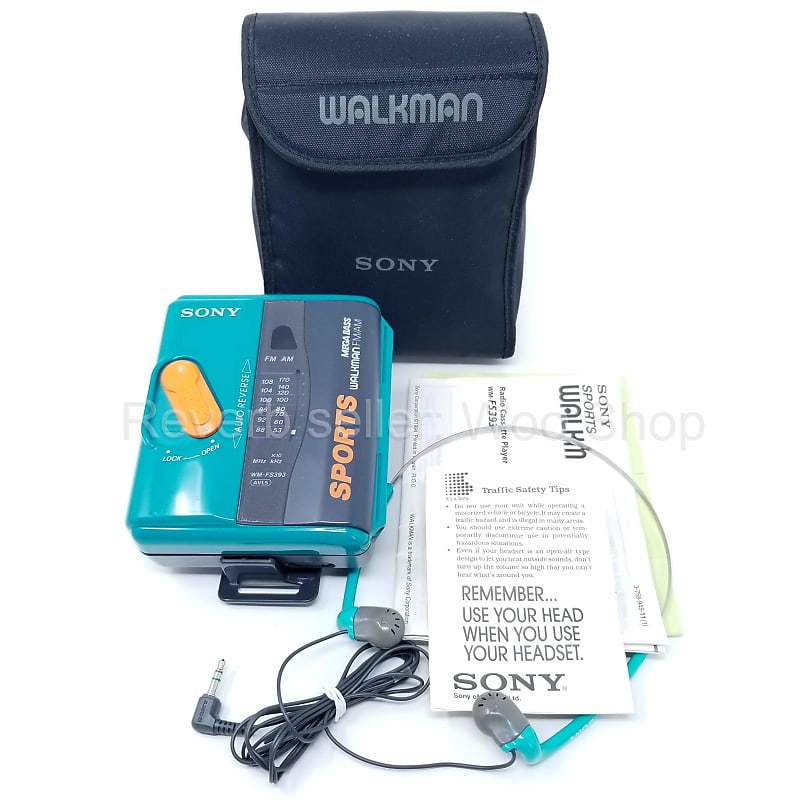 Sony Sports WM-FS393 Teal Green Tape Walkman Mega Bass | Reverb Canada