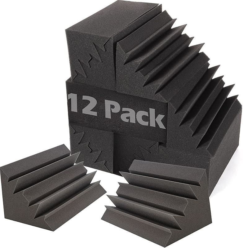 Acoustic Foam Bass Traps 12 Pack Wall Corner Studio Foam Reverb