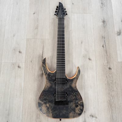 Mayones Duvell Elite V24 7 7-String Guitar, Ebony Fretboard, Trans Black Satin image 3