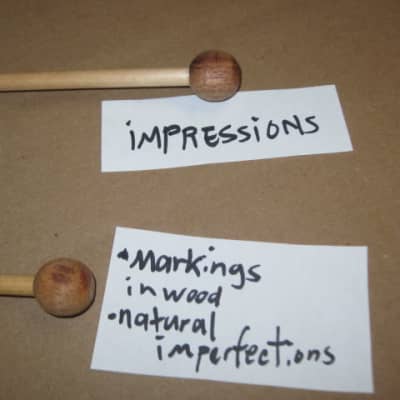 one pair new old stock (but ONE head has visible impressions) Mike Balter MB8B (8B) Hard Keyboard Mallets, 7/8" rosewood round HEADS and natural birch HANDLES - mid to late 1990s (+ packaging) Unwound Series image 16