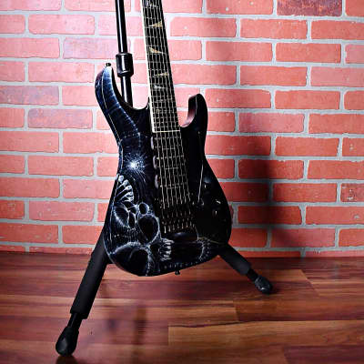 Jackson Custom Shop Arch Top Soloist 7-String 3-Pickup Reverse Headstock 2008 Double-Sided Graphic image 7
