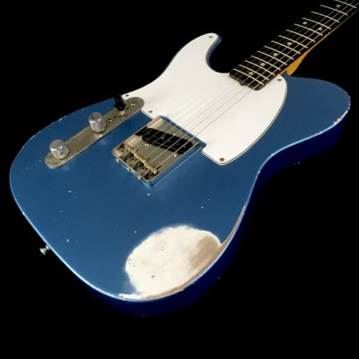 LEFTY! MJT Lake Placid Blue Nitro Lacquer ES59 Custom Relic Guitar Classic Solid Body 7.1 lb image 8