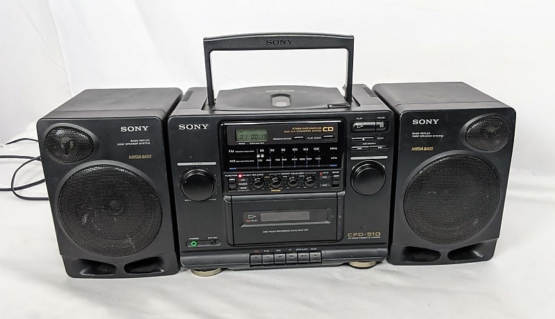 Vintage 90's Sony CFD-510 CD Radio Cassette Mega Bass Speaker