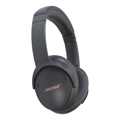 Bose QuietComfort 45 Noise-Canceling Wireless Over-Ear Headphones (Limited Edition, Eclipse Gray) + JBL Go 2 Wireless Waterproof Speaker Cyan image 2