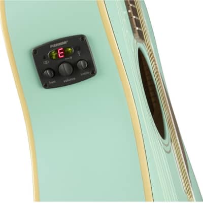 Fender Malibu Electric Acoustic Guitar in Aqua Splash with Walnut Fretboard image 4