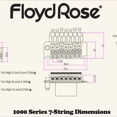 Floyd Rose FRTSSS1000 Special Series 7 String Tremolo - Chrome image 2