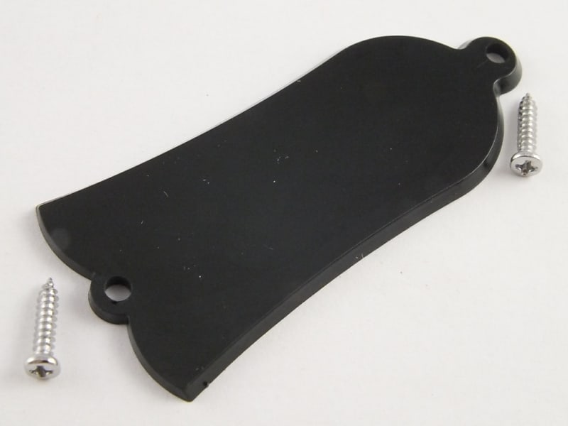 Truss Rod Cover 1 ply Black 'Blank no text' + Nickel screws for Gibson  Guitars