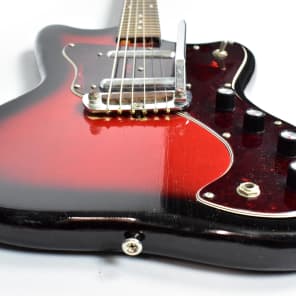 1960's Silvertone 1452 Danelectro Redburst Lipstick Pickup Electric Guitar image 17