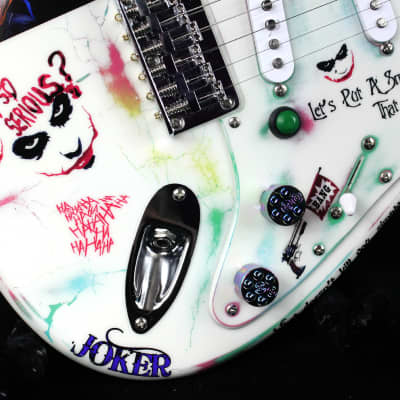 Custom Painted and Upgraded Fender Squier Stratocaster (Aged and Worn) With Graphics and Matching Headstock image 12
