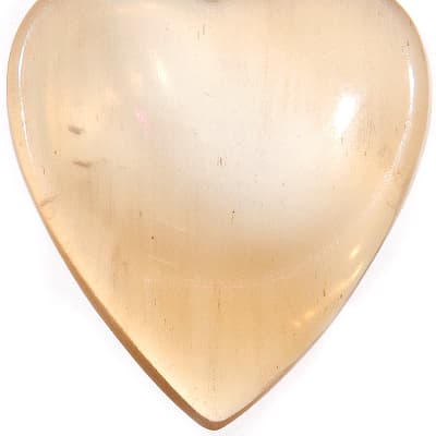 W4M Clear Horn Luxury Guitar Pick - Heart Shape - Right Hand - Dimple Thumb - Groove Index image 1