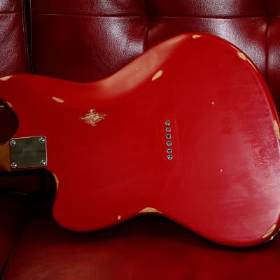 Palermo Custom Shop Jazz Bastard Electric Guitar 2019 Fiesta Red Relic NEW image 8