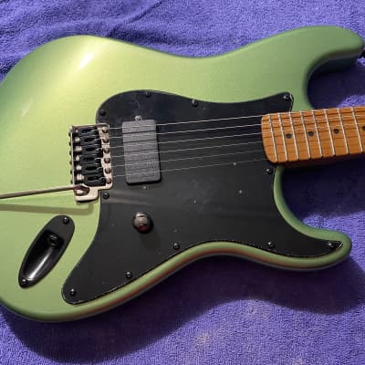 Kaufman Custom Guitars Strat S-type H 2023 - Moss Metallic Mint olive green image 4