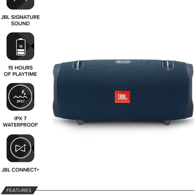 JBL Xtreme 2 Portable Waterproof Wireless Bluetooth Speaker - Blue image 3
