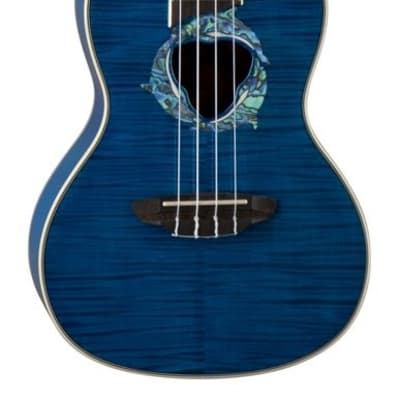 Luna Fauna Series Dolphin Quilted Maple Acoustic/Electric Concert Size Ukulele image 3