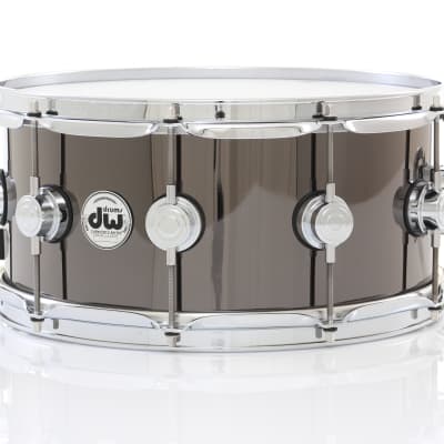 Drum Workshop 14" x 5.5" Collector's Series Black Nickel Over Brass Snare Drum With Chrome Hardware image 3