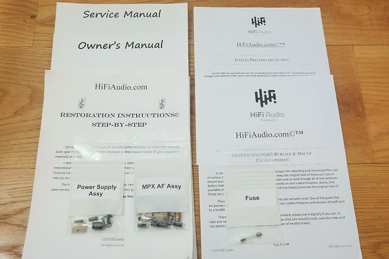 Pioneer TX-9500 II restoration kit filter capacitor repair rebuild fix  			