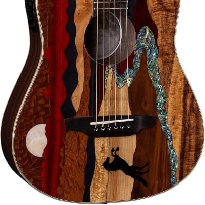 Luna Safari Stallion Travel Acoustic-Electric Guitar (with Gig Bag) image 2