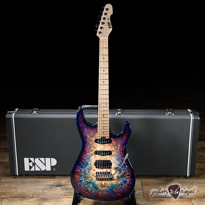 ESP Japan Original Snapper CTM Poplar Burl Maple Neck – Nebula Pink Purple  Burst