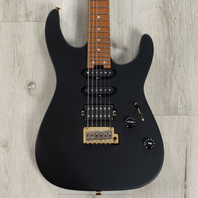 Charvel USA Select DK24 HSS 2PT CM Guitar, Caramelized Maple, Satin Black image 2