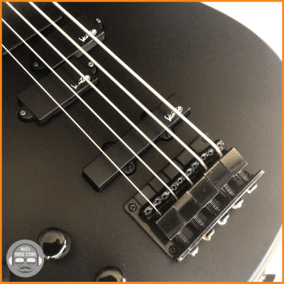 Vantage 750B 5 String Bass Satin Black – Left Handed – New Strings, Leather Strap – Samick 1992 image 4