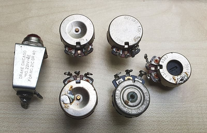 1966 Fender Potentiometers & Pilot Light Assembly /Vintage CBS Blackface CTS Stackpole Drake/ image 1