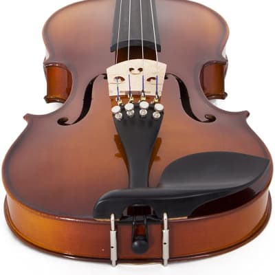 Cecilio CVN-320L Solidwood Ebony Fitted LEFT-HANDED Violin with D'Addario Prelude Strings, Size 4/4 (Full Size) image 4