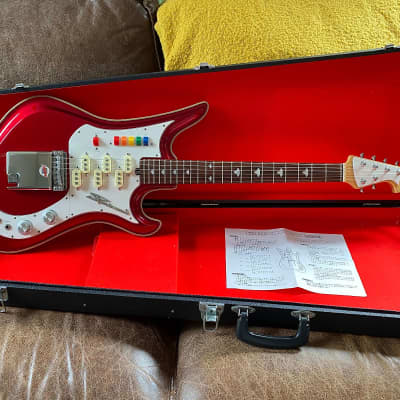 Teisco 1990's Japanese Built Candy Apple Red Spectrum 5 with OHSC. MIJ Japan for sale