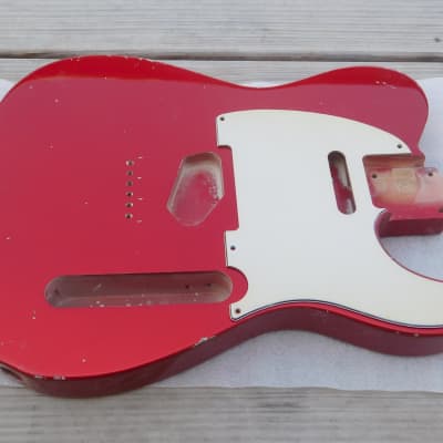 BloomDoom Nitro Lacquer Aged Relic Candy Apple Red T-Style Vintage Custom Guitar Body image 4