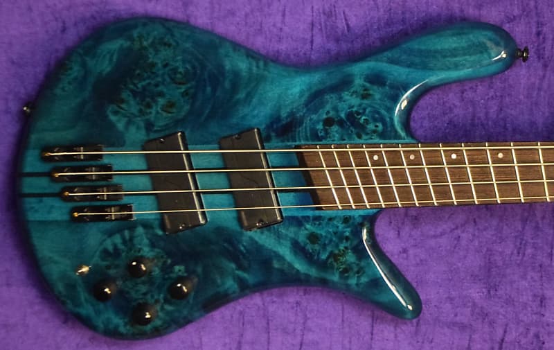 Spector NS Dimension 4, Black and Blue Gloss w/ Wenge