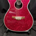 Used Daisy Rock Pixie Acoustic Guitar Hot Pink Sparkle