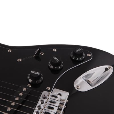 Glarry GST Electric Guitar With Black Pickguard Black image 2