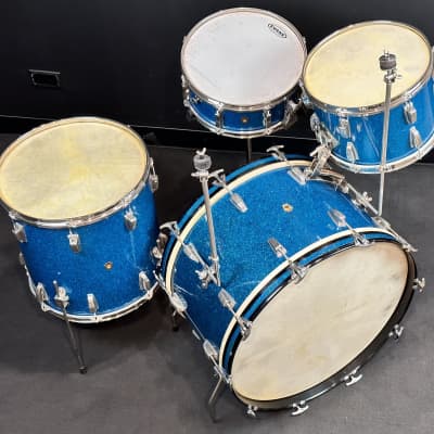WFL Ludwig 24/13/16/5x14" Vintage Drum Set - Aqua Sparkle - MINT! image 4