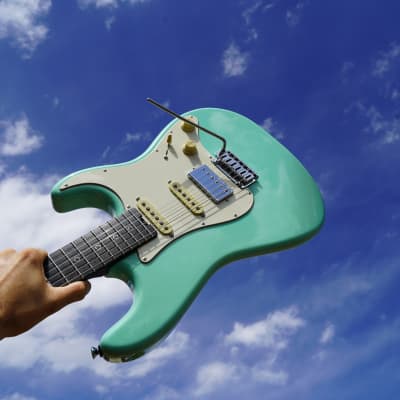 Schecter USA CUSTOM SHOP - Atomic Green Nick Johnston HSS 6-String Electric Guitar w/ Black Tweed Case (2023) for sale