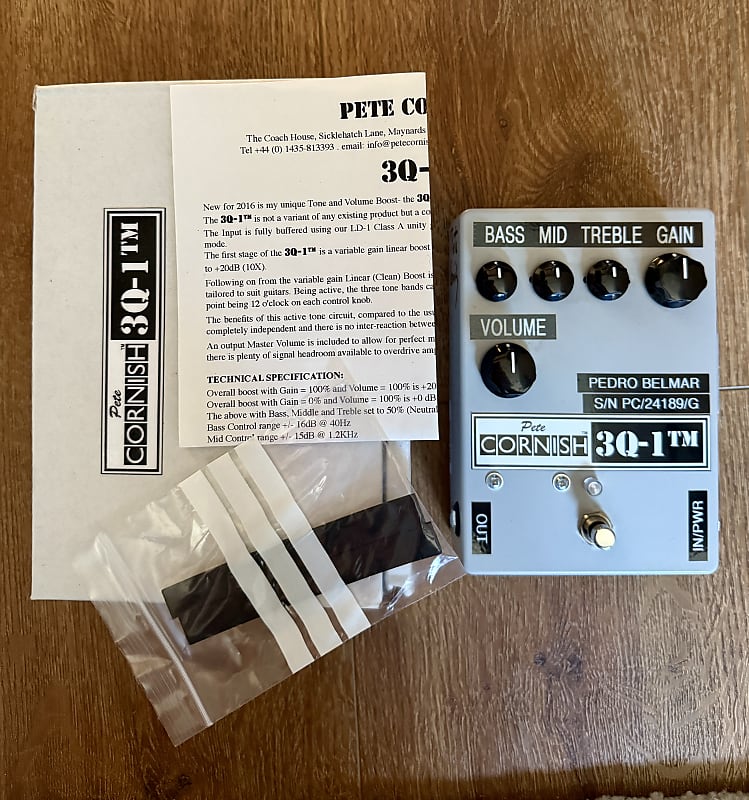 ギター Pete Cornish 3Q-1 3 band active EQ Pete Cornish 3Q-1 3 band active EQ & linear boost guitar