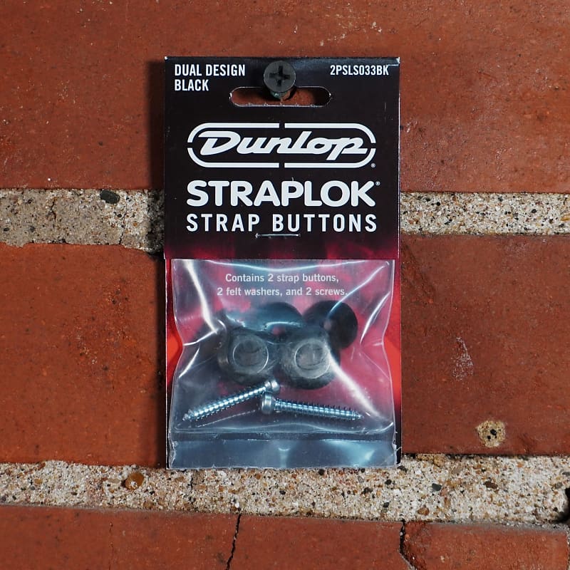 Dunlop Dual Design Straplok Button Set Black Reverb