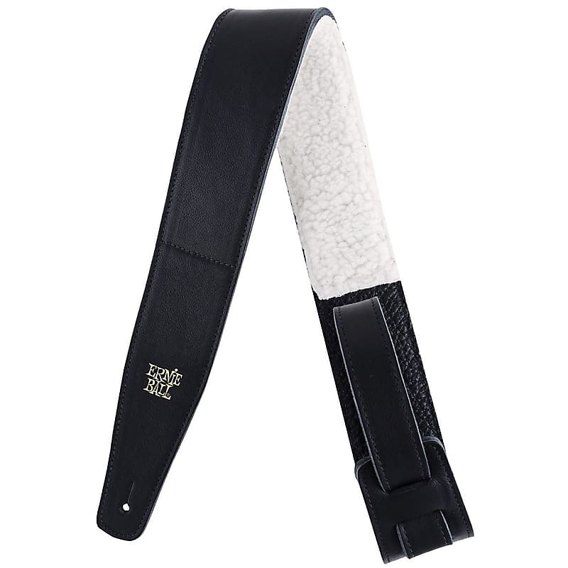 Ernie Ball P04137 2.5" Italian Leather Strap with Fur Padding image 1