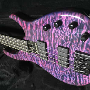 Modulus  Quantum 4 Bass Guitar 5A Quilt Top MAPLE NOS Bartolini - TOP OF LINE 2006 Purple Blue Black image 9