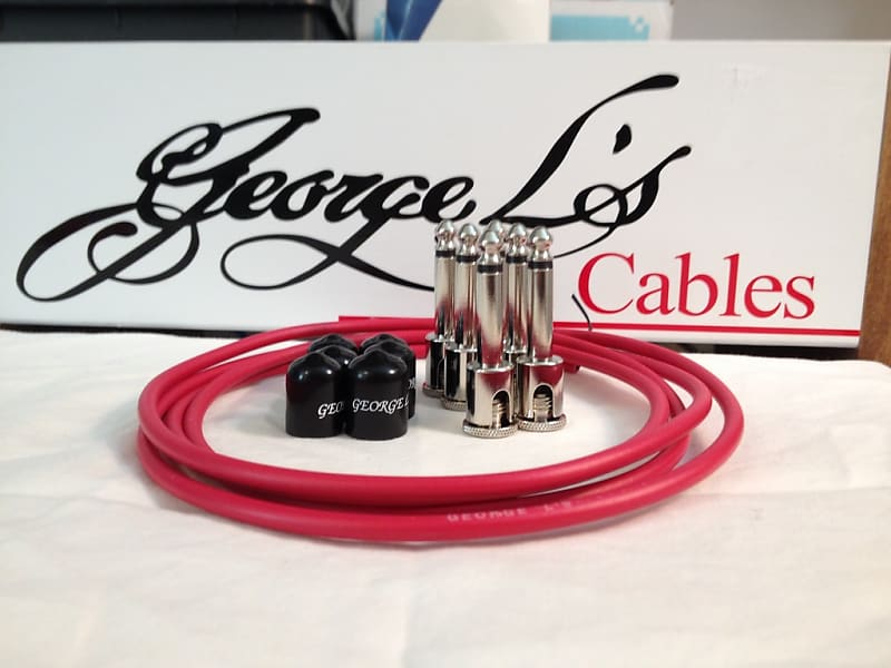 George L's 155 Guitar Pedal Cable Kit .155 Red / Black / Nickel - 6/6/6 image 1