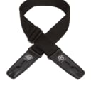 Lock-It Professional Poly Guitar Strap with Locking Leather Ends, Black