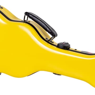 Crossrock Deluxe Fiberglass Tenor Ukulele Case with TSA Lock, Yellow image 2