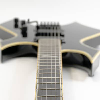 2009 B.C. Rich Warlock NJ DLX Gloss Black w/ Neck Thru Construction, EMG 81/85 Active Humbuckers, Original Gigbag image 11